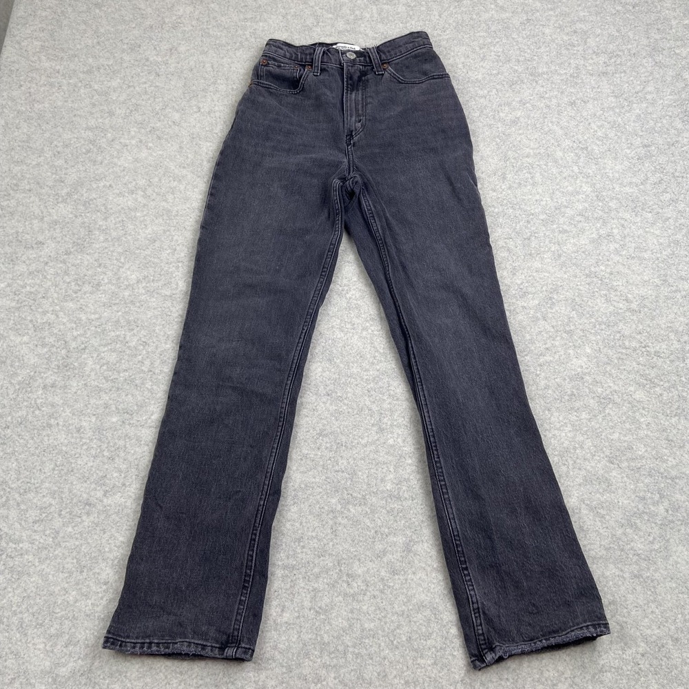 Abercrombie & Fitch '90s Straight Jeans Womens 23 (22x27) Gray High Rise Denim